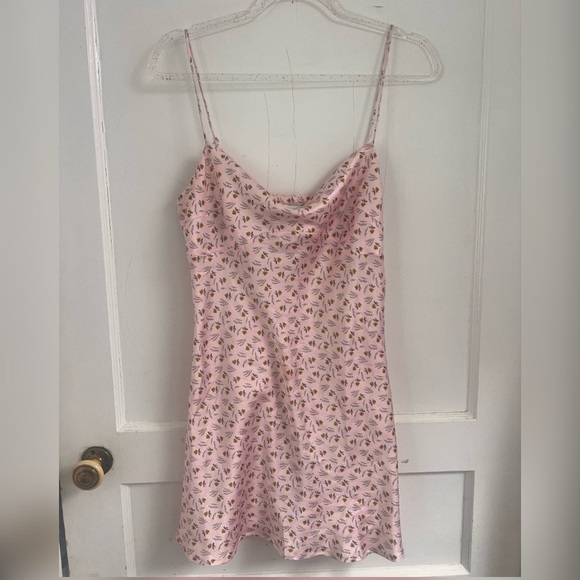 Princess Polly Myron Mini Dress Pink Floral Sweetheart Neck Size 6 LIKE NEW - Picture 1 of 5